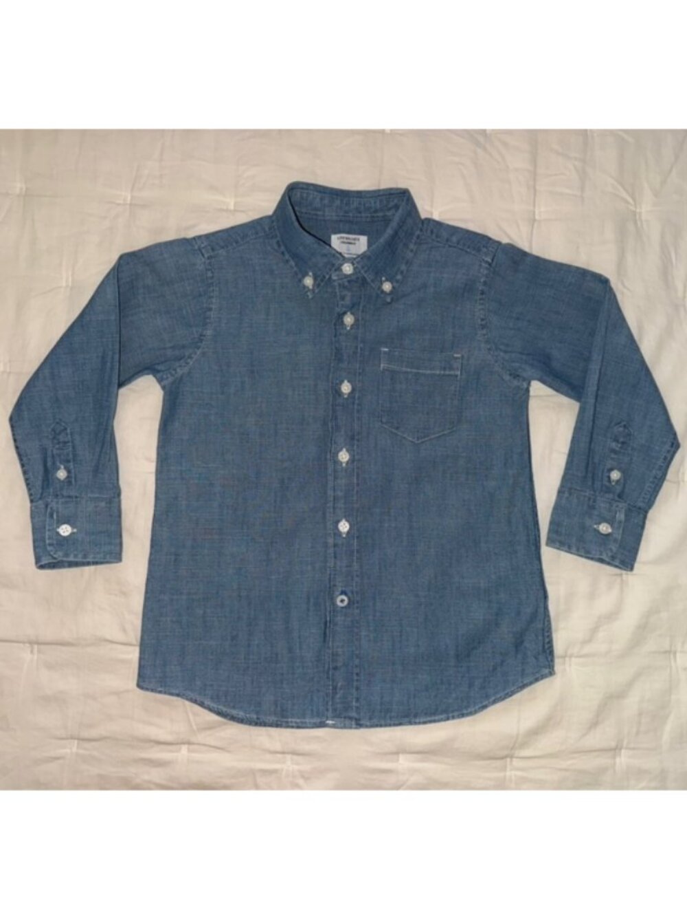 J Crew Crewcuts Denim Chambray Button Down Shirt Sz 3